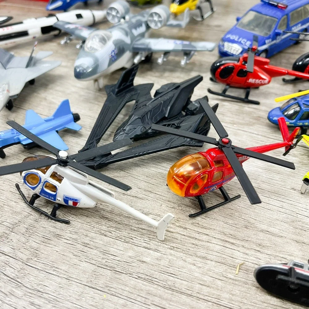 Toy Aircraft Lot Air Hogs NASA Space Shuttle USAF Jets Helicopters Police Van